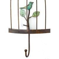 LOT 2 Metal Seinäkoukku + 1 Virkkaa lintu Häkki Vintage & Wall Decor