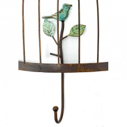 Lot 2 Patères Murales Métal + 1 Crochet Cage à Oiseaux Portemanteau Vintage & Déco Mural