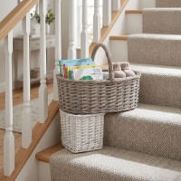 Grå och vit korg trappa korg praktisk och deco chic lagring