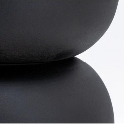 Tabouret Rond Bout de Canapé Métal Noir Table Appoint Design Industrial & Moderne