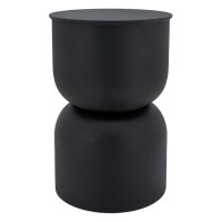 Round Pool Black Metal Sofa Table Extra industriell och modern design