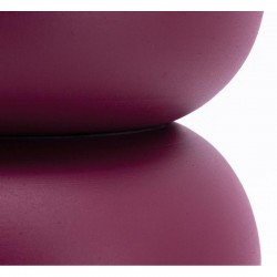 Tabouret Rond & Bout de Canapé en Métal Cassis Table d'Appoint Design Tendance