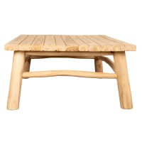 Table Basse en Bois de Teck et Branches Naturelles Meuble Rustique & Chic pour Salon