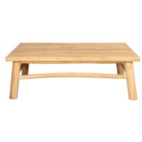 Table Basse en Bois de Teck et Branches Naturelles Meuble Rustique & Chic pour Salon