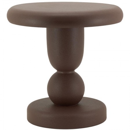 Kaffebord runt golvmetall matt brun elegant design soffa slut