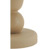 Table Basse Ronde d'Appoint en Métal Mat Beige Bout de Canapé Design Épuré