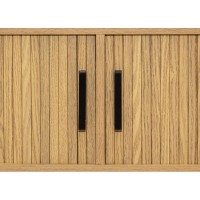 2-Door medium TV cabinet with pine handles, modern style metal feet