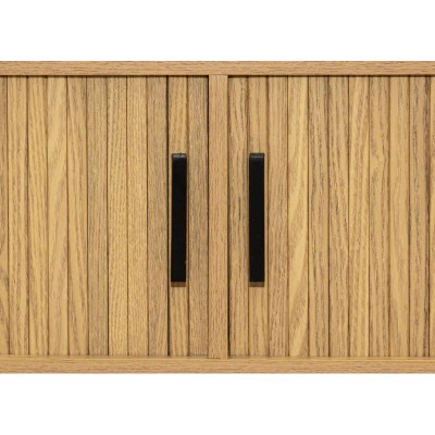 2-Deurs gemiddelde tv-kast met grenen handgrepen, moderne metalen voeten