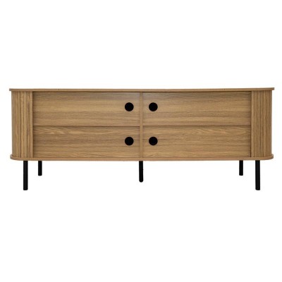 2-Dörr medium TV-skåp med tallhandtag, moderna stilmeter