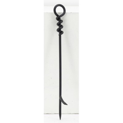 Zwart Smeedijzeren Open haard Valet 4 Accessoires Schop, Bezem, Poker, Clip