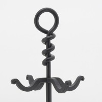 Valet de Cheminée en Fer Forgé Noir 4 Accessoires Pelle, Balai, Tisonnier, Pince