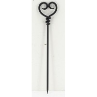 Valet de Cheminée Fer Forgé Noir Cœur 3 Accessoires Pelle, Balai Tisonnier Romantique