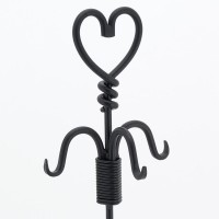 Valet Camino in ferro battuto in ferro nero cuore 3 accessori pala, romantica scopa da poker