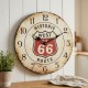 Orologio da parete in legno bianco Route 66 Ø 33 cm | Orologio da cucina d'epoca americana per soggiorno e cucina