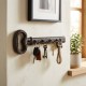 Chave antiga de estilo de ferro fundido montado na parede | Keychain do estilo industrial do vintage com 5 ganchos