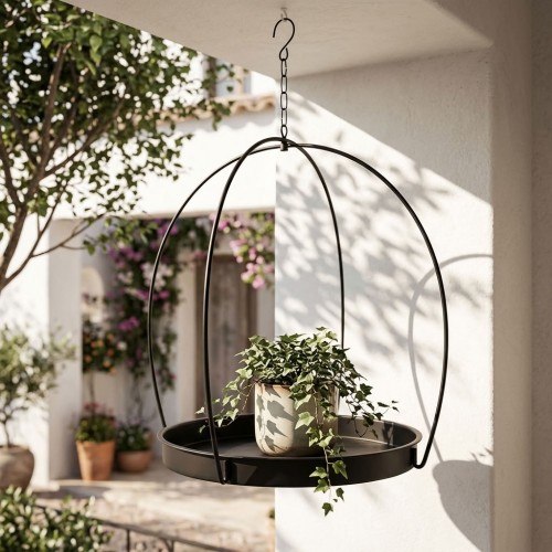 Plateau à Suspendre Porte-Plante en Métal Laqué Mat Support Suspendu Design Élégant