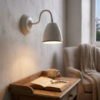 Applique Murale Métal Laqué Blanc Luminaire Design Épuré Moderne & Minimaliste