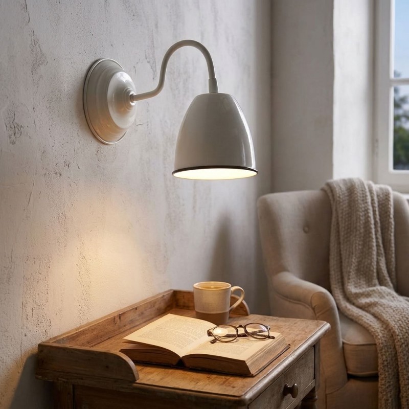 Wall lacquered white lacquered metal lighting light design modern & minimalist