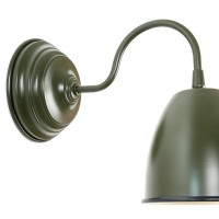 Grønn lakkert metallvegglampe Khaki Vintage Design & Industrial Style Armatur