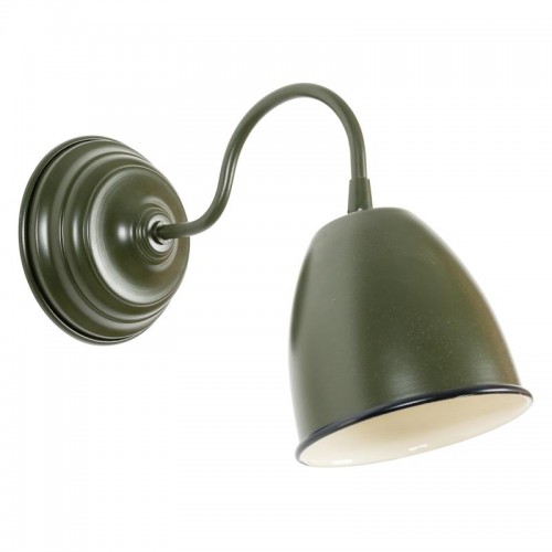 Green Lacquered Metal Wall Lamp Khaki Vintage Design & Industrial Style Luminaire