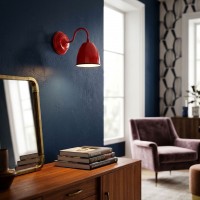 Rood gelakt metalen wandlamp rood armatuur eigentijds rood ontwerp & vintage