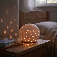 Nightlight LED Round Ceramic Hand Painted Bright Ball Child & Baby Room