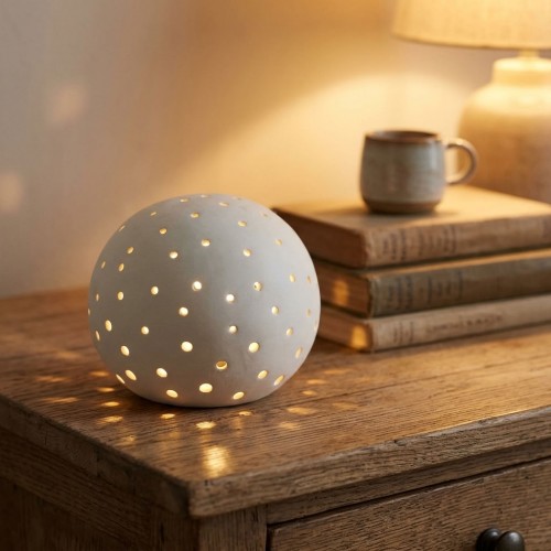 Nightlight LED Round Ceramic Hand Painted Bright Ball Child & Baby Room
