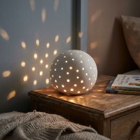Nightlight LED Round Ceramic Hand Painted Bright Ball Child & Baby Room