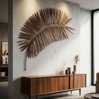 Wall decoration metal leaf relief table relief metal foliage design