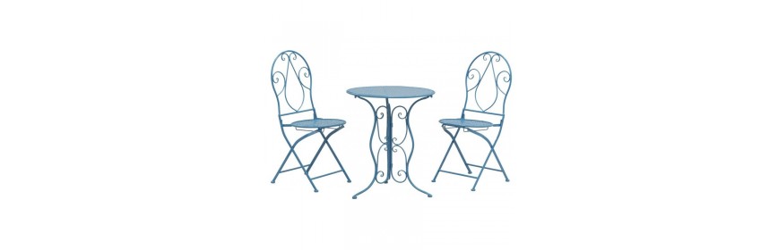Set aus Gartentisch und Sesseln aus Rattan und geflochtenem Kunstharz