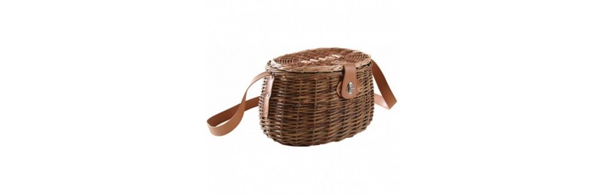 Wicker fishing basket