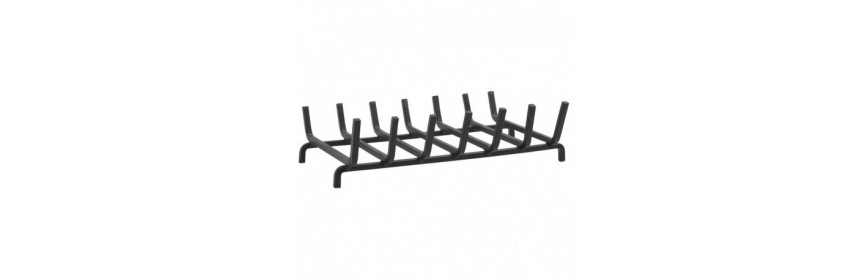 Grate for fireplace and wood stove in cast iron and wrought iron