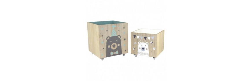Storage and Toy Box Wooden and Osier-Child Furniture