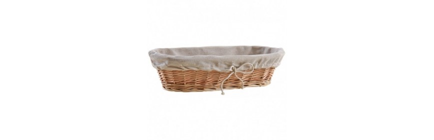 Wicker bread baskets - Wicker and wood bread banneton basket - Tableware