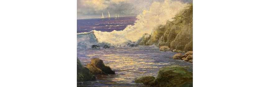 Antichi dipinti e dipinti - Olio su tela - Dipinti paesaggio marino, ritratto, porta naturale - Artista pittore