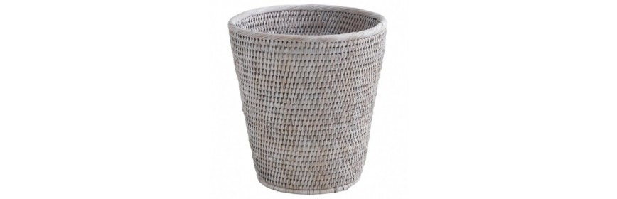 Office wastepaper baskets - Wicker and rattan bins