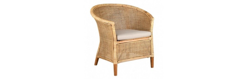 Wicker and rattan armchair with or without armrests - Rattan armchair